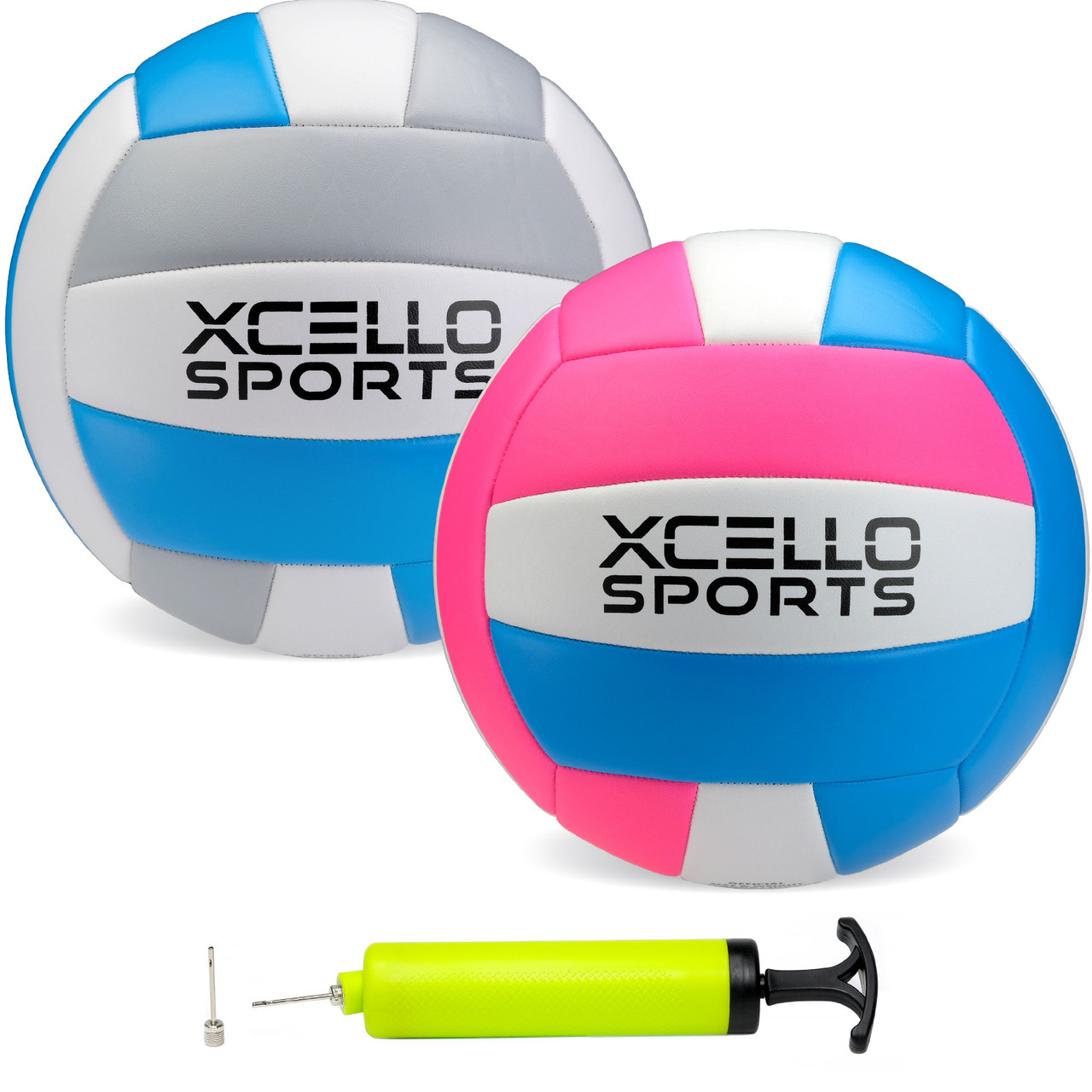 Volleyball Assorted Graphics with Pump Blue/Grey/White, Blue/Pink