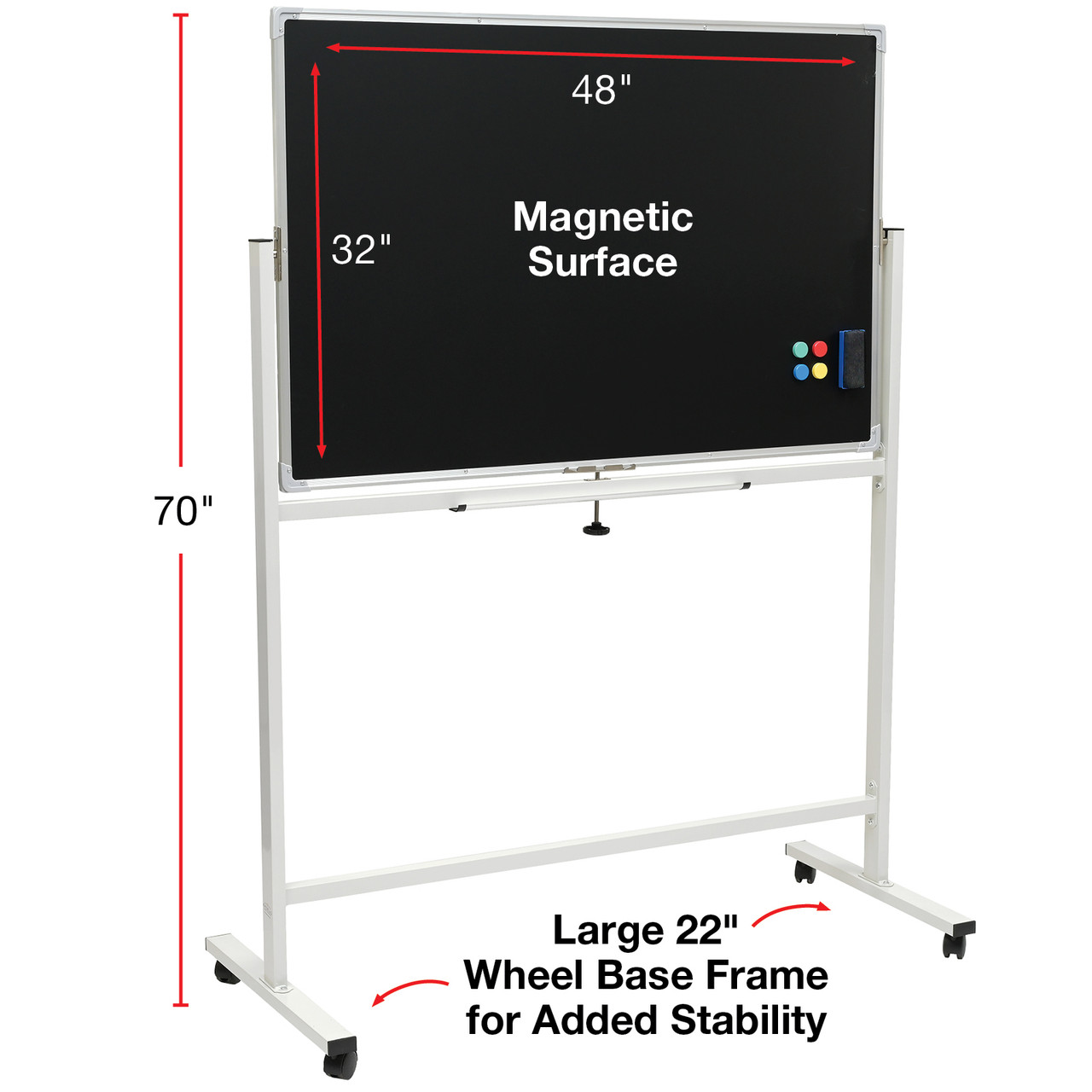 Reversible Rolling Magnetic Chalkboard - 48