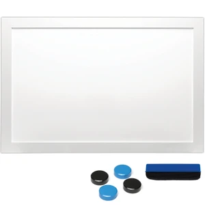Excello Global Products White Frame 24"x36" Magnetic White Board