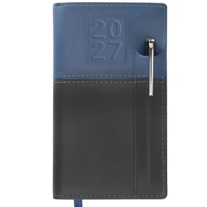 Excello Brands 14 Month Pocket Planner With Pen - 3.5" X 6" CY27 (Navy / Black)