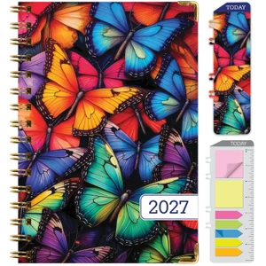 Excello Brands Hardcover 15 Month Fashion Planner CY27 - 5.5" X 8" (Colorful Butterflies)