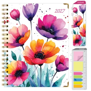 Excello Brands Hardcover 15 Month Fashion Planner CY27 - 7" X 9" (Rainbow Floral)