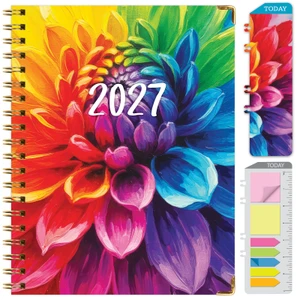 Excello Brands Hardcover 15 Month Fashion Planner CY27 - 8.5" X 11" (Rainbow Petals)