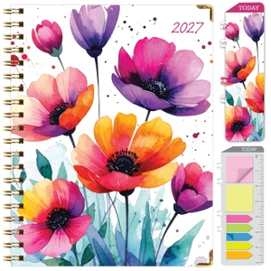 Excello Brands Hardcover 15 Month Fashion Planner CY27 - 8.5" X 11" (Rainbow Floral)