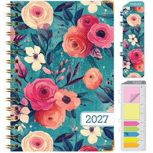 Excello Brands Hardcover 15 Month Fashion Planner CY27 - 5.5" X 8" (Teal Floral)