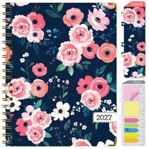 Excello Brands Hardcover 15 Month Fashion Planner CY27 - 8.5" X 11" (Small Navy Floral)