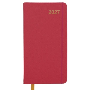 Excello Brands Textured Cover Weekly Monthly 3.5"X 6.5" Pocket Planner Cy 2027 (Pink)
