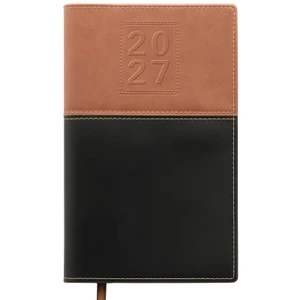 Excello Brands 14 Month Pocket Planner - 5" X 8" CY27 (Brown / Black)