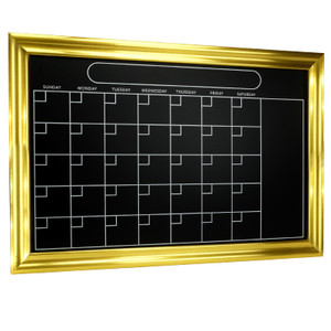 20" x 30" Gold Framed Monthly Calendar Chalkboard 20" x 30" Gold Framed Monthly Calendar Chalkboard