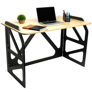Stow Away Desk - Natural & Black Finish Stow Away Desk - Natural & Black Finish