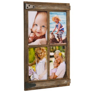 Hinged Barndoor 4x6 Collage Photo Frame (Rustic Brown) Hinged Barndoor 4x6 Collage Photo Frame (Rustic Brown)