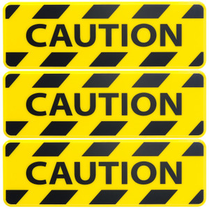 Caution Sign, 9x3", Yellow and Black Plastic Business Sign 3-Pack Caution Sign, 9x3", Yellow and Black Plastic Business Sign 3-Pack