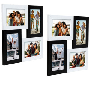 Black and White 4x6" Collage Frame - Holds 4 4x6" Photos (2 Pack) Black and White 4x6" Collage Frame - Holds 4 4x6" Photos (2 Pack)