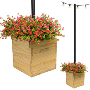 Wood Planter With Pole Support Wood Planter With Pole Support