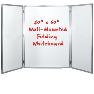 40 x 60 Wall-Mounted, Folding Whiteboard with Magnetic Surface and Flip-out Marker Tray 40 x 60 Wall-Mounted, Folding Whiteboard with Magnetic Surface and Flip-out Marker Tray