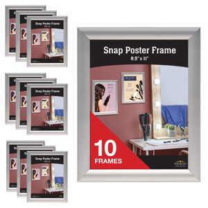 Excello Global Products Silver Snap Frame, 10-Pack Excello Global Products Silver Snap Frame, 10-Pack