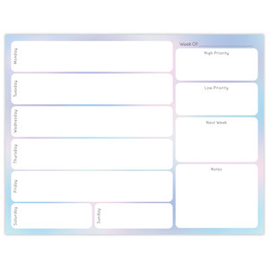 8.5” x 11” Horizontal To-Do List - Pastel 8.5” x 11” Horizontal To-Do List - Pastel