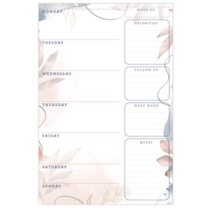 6" x 9" Vertical To-Do List - Soft Pink Floral 6" x 9" Vertical To-Do List - Soft Pink Floral