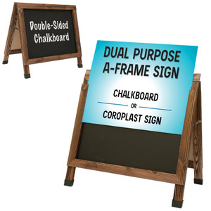 A-Frame Combo, Chalkboard and Coroplast Poster Holder, 18x24, Rustic Brown A-Frame Combo, Chalkboard and Coroplast Poster Holder, 18x24, Rustic Brown