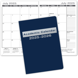 Academic Calendar, 7" x 10", AY 2025-2026 (Blue)