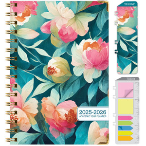 Hardcover AY 2025-2026 Fashion Planner - 5.5"x8" (Teal Floral) Hardcover AY 2025-2026 Fashion Planner - 5.5"x8" (Teal Floral)