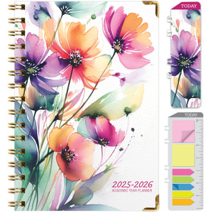 Hardcover AY 2025-2026 Fashion Planner - 5.5"x8" (Rainbow Floral) Hardcover AY 2025-2026 Fashion Planner - 5.5"x8" (Rainbow Floral)
