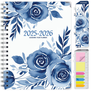 Hardcover AY 2025-2026 Fashion Planner - 8.5"x11" (Blue Bloom) Hardcover AY 2025-2026 Fashion Planner - 8.5"x11" (Blue Bloom)