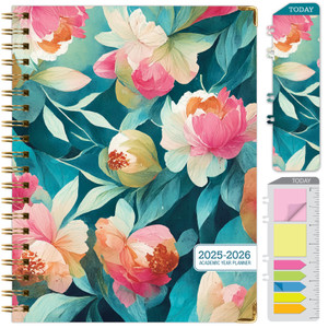 Hardcover AY 2025-2026 Fashion Planner - 8.5"x11" (Teal Floral) Hardcover AY 2025-2026 Fashion Planner - 8.5"x11" (Teal Floral)