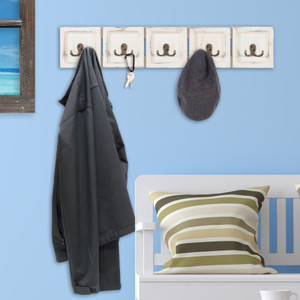 Rustic Wall Mounted Coat Rack with 4 double hanging hooks Rustic Wall Mounted Coat Rack with 4 double hanging hooks