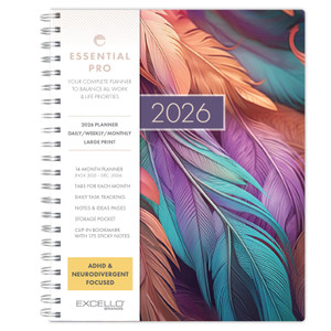 Global Printed Products Essential Pro Monthly & Weekly Planner 8.5" x 11" CY 2026 (Pastel Peacock) Global Printed Products Essential Pro Monthly & Weekly Planner 8.5" x 11" CY 2026 (Pastel Peacock)
