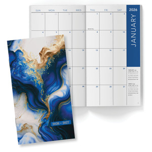 Global Printed Products 2-Year Monthly Calendar Pocket Planner - 2026 (Dark Blue Marble) Global Printed Products 2-Year Monthly Calendar Pocket Planner - 2026 (Dark Blue Marble)