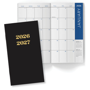 Global Printed Products 2-Year Monthly Calendar Pocket Planner - 2026 (Black) Global Printed Products 2-Year Monthly Calendar Pocket Planner - 2026 (Black)