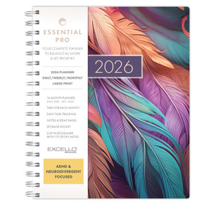 Global Printed Products Essential Pro Monthly & Weekly Planner 7" x 9" CY 2026 (Pastel Peacock) Global Printed Products Essential Pro Monthly & Weekly Planner 7" x 9" CY 2026 (Pastel Peacock)