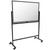 Excello Global Products Reversible Tempered Glass Whiteboard on Wheels - 48"x32" (Black Frame)