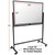 Excello Global Products Reversible Tempered Glass Whiteboard on Wheels - 48"x32" (Black Frame)