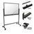 Excello Global Products Reversible Tempered Glass Whiteboard on Wheels - 48"x32" (Black Frame)