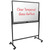 Excello Global Products Reversible Tempered Glass Whiteboard on Wheels - 48"x32" (Black Frame)