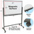 Excello Global Products Reversible Whiteboard on Wheels - 48"x32" (Black Frame)