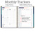 2026-2027 Excello Brands 8.5" x 11" Academic Year Family Planner, Weekly/Monthly, 14 Month, Navy Gold Numbers