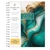Excello Brands 2027 Essential Pro 14-Month Weekly & Monthly Planner, 7" x 9", Teal Gold Marble