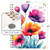 Excello Brands Hardcover 15 Month Fashion Planner CY27 - 8.5" X 11" (Rainbow Floral)