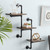 3-Tier Wooden Wall Ladder Floating Rustic Shelf 35"x40" With Iron Black Pipe