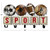 Metal Sports Coat Rack with 5 Hooks: Vintage Sports Decorative Wall Mounted