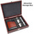 Hip Flasks Gift Set with Funnel, Flashlight, 2 Steel Cups & Wood Box