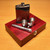 Hip Flasks Gift Set with Funnel, Flashlight, 2 Steel Cups & Wood Box