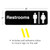 Men/Woman Restroom Sign: Easy to Mount with Symbols 9"x3", Pack of 3 (Black) - EGP-HD-0250