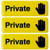Private Sign for Doors: Plastic Sign with Symbols 9x3, Pack of 3 (Black) - EGP-HD-0261