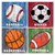 4 Pack of 12x12" Wall Hanging Sports Signs