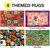 Four Kids Activity Rugs 47.2x31.5 inch rugs (Road, Alphabet, Flower,  Sports)