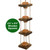Excello Global Products Rustic 5-Tier Wooden Hanging Planter with Distressed Finish - Farmhouse Style. Comes with 5 Terracotta Pots, Ready for Hanging.